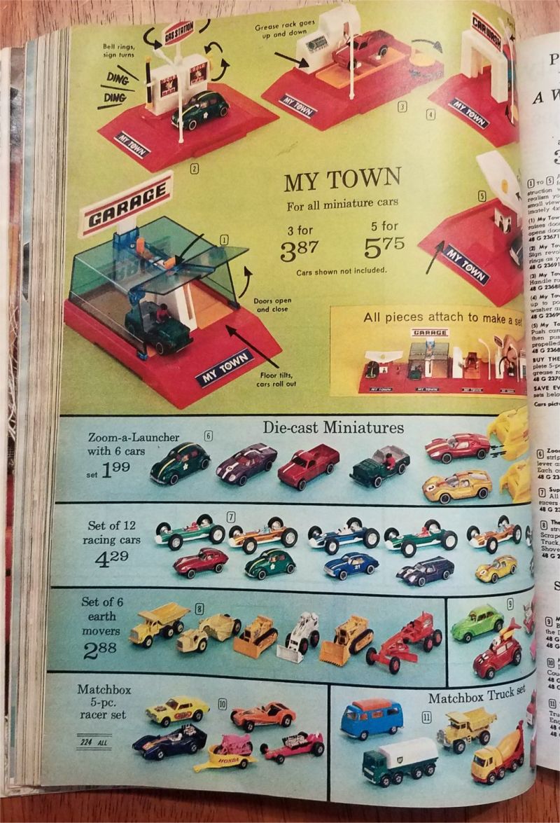 Early Superfast Matchbox, and the “My Town” appears to be the basis for Pocket Cars playsets