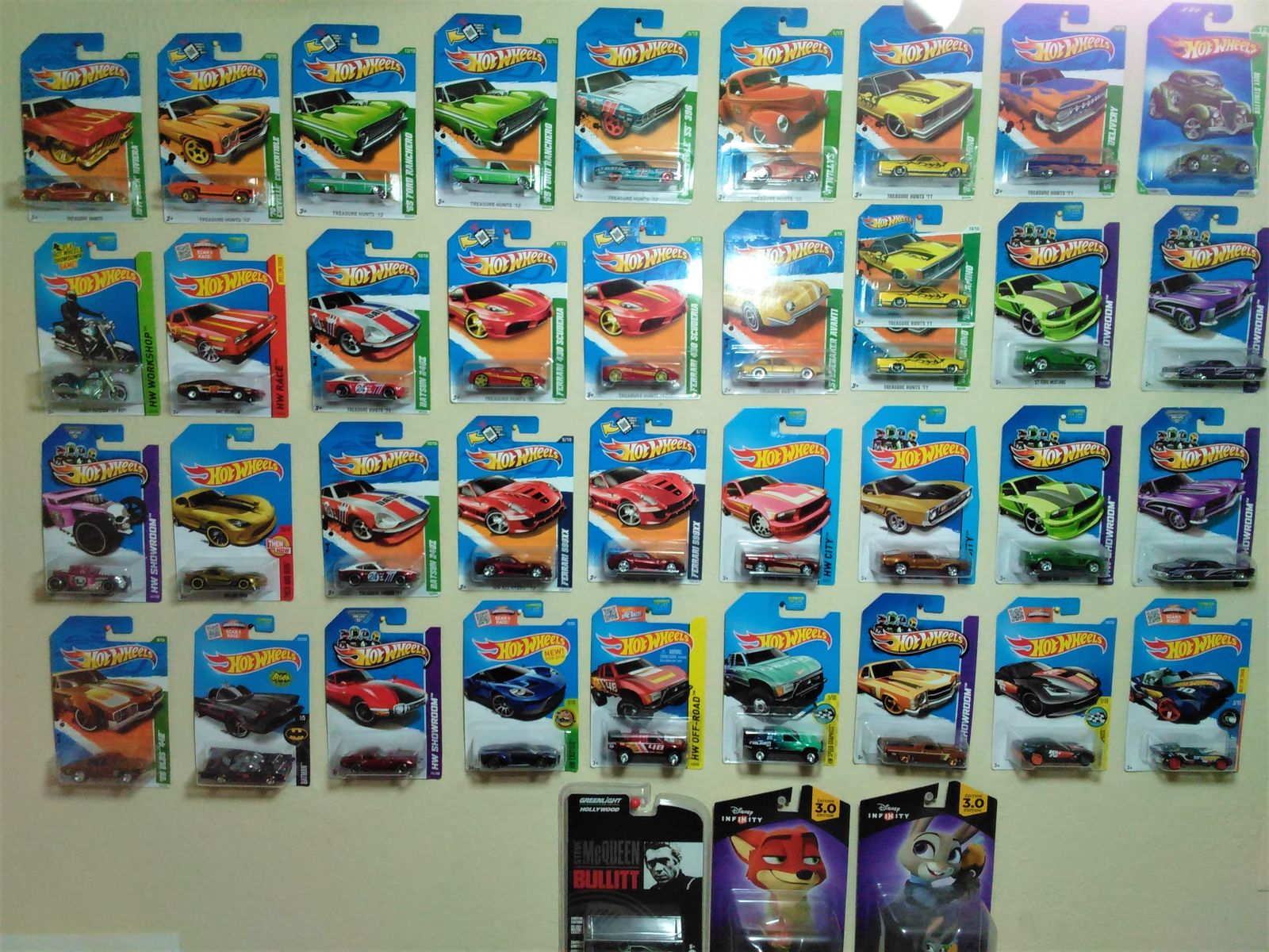 Position of cars on wall is subject to change