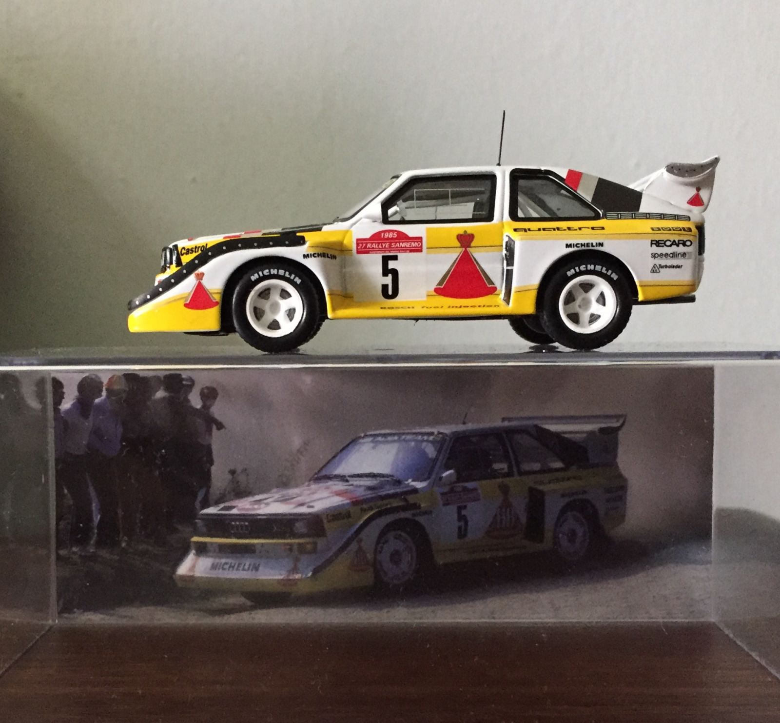 Model display case comes with a photo of the real car. Behind the card is the specs of the rally vehicle. So cool!