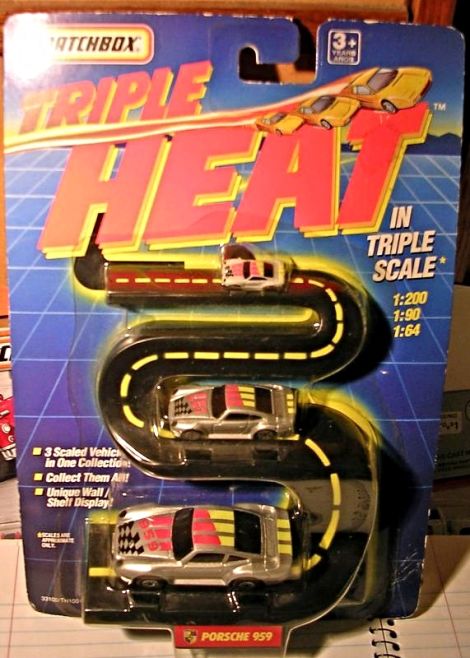 Here’s an example of what the Triple Heat looked like. It had a standard size Matchbox along with two smaller examples.