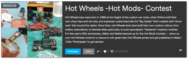 Illustration for article titled Make: Magazine Hot Wheels Hot Mods Contest