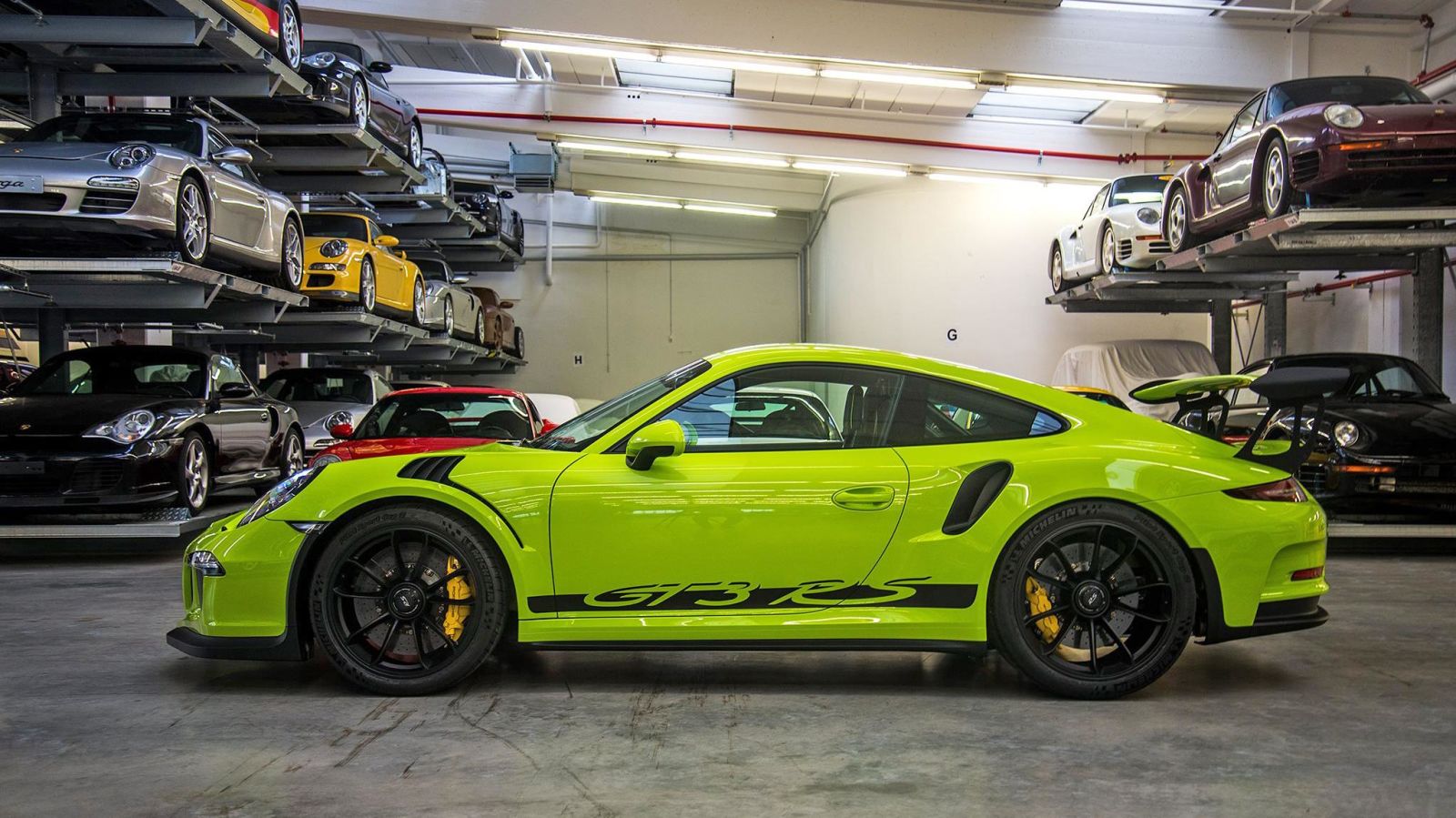 Oh, look. A very good Porsche, painted acid neon green and comes with all sorts of black to offset the hi-vis. You can get one, too, but shrunken. The article where I got this photo from can be viewed here.