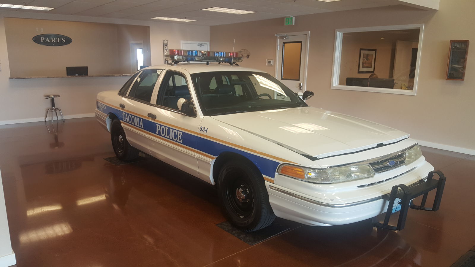 First-gen Crown Victoria Police Interceptor from Tacoma PD, Aero Body. Most of us grew up seeing these in our neighborhoods.