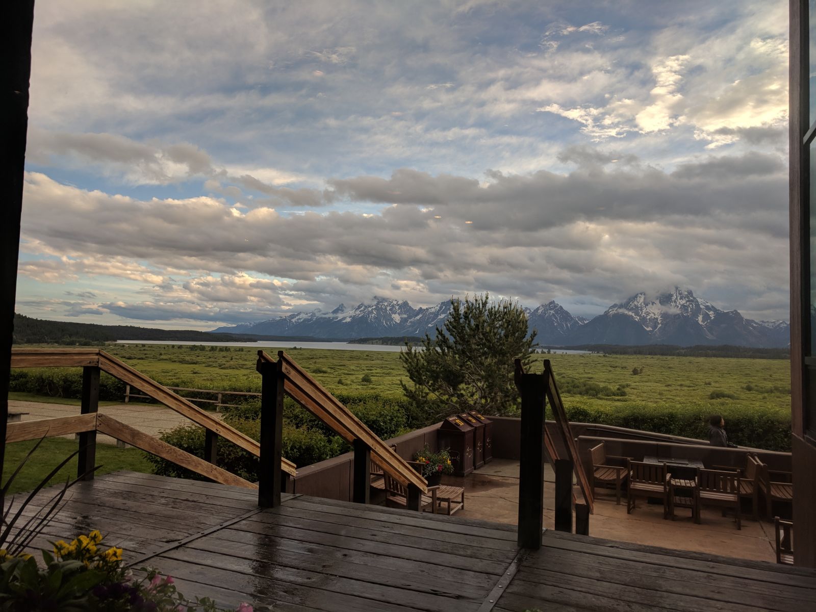 Illustration for article titled View from our hotel in Grand Teton NP last night, and pics from Yellowstone