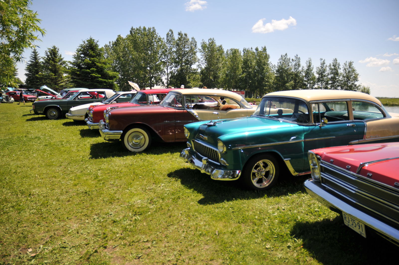 A typical summer car show. This scene might not happen again for a while.