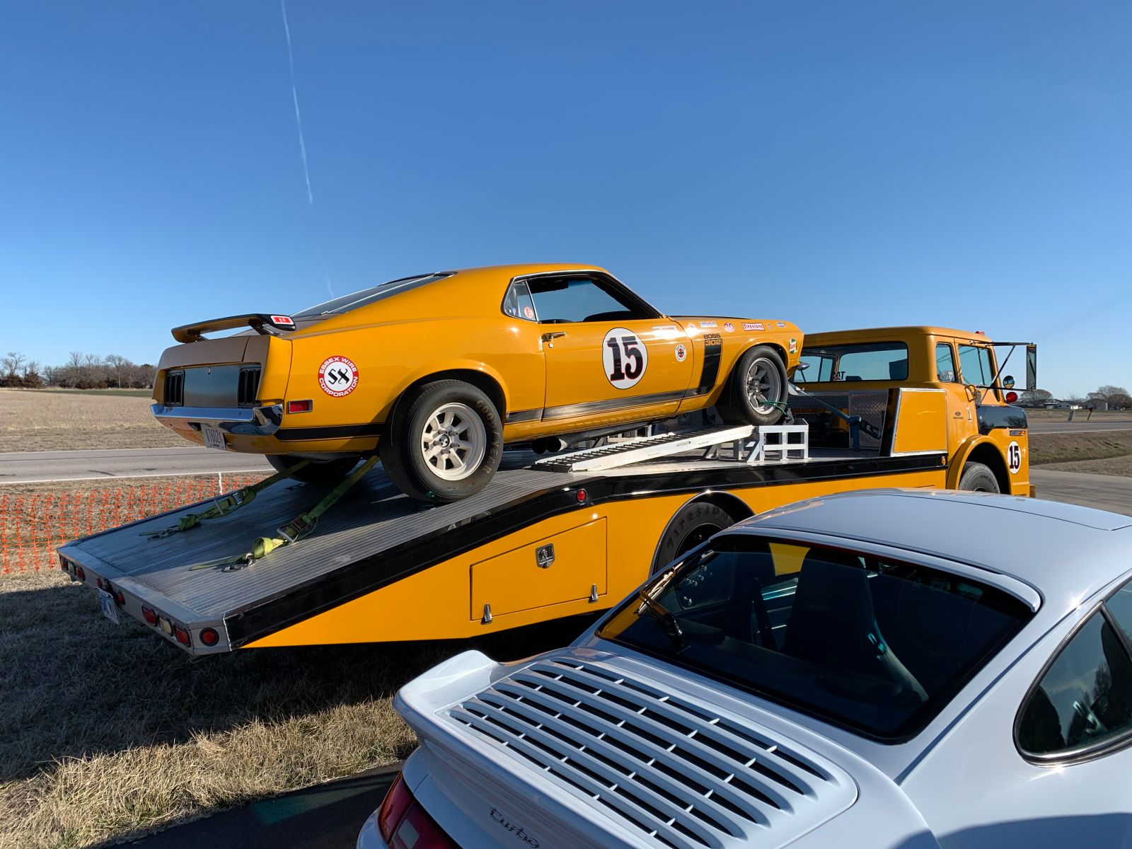 Illustration for article titled There’s cool, and then there’s matching Trans Am Boss 302 and hauler cool.