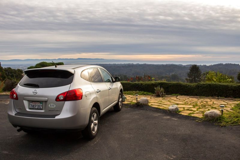 I drove a 2010 Nissan Rogue before I bought my Miata. I took this when I still lived in the mountains above Watsonville. This is probably the nicest photo I have of it!