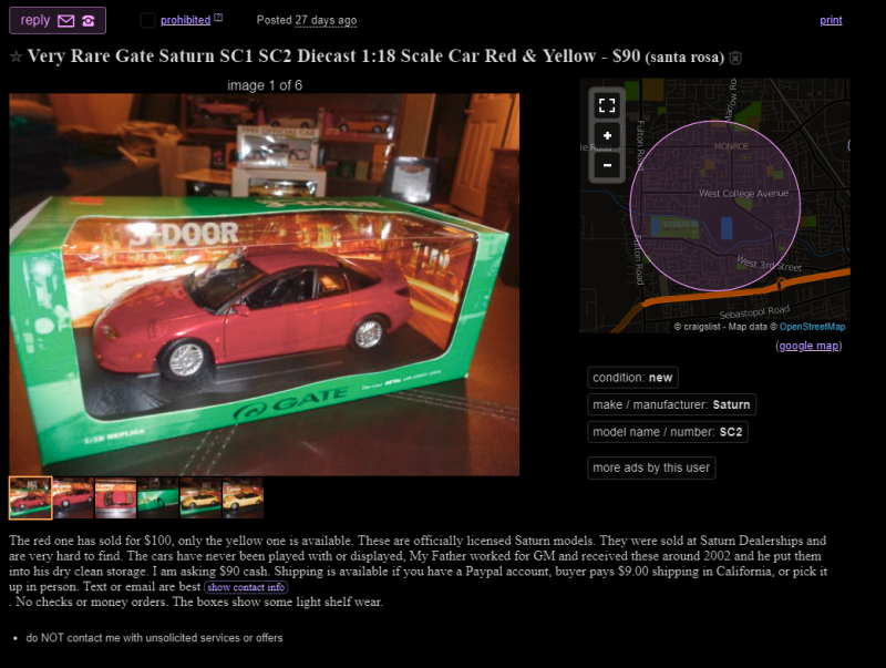 A Saturn Die-Cast 1:18 Scale Model? They made those?