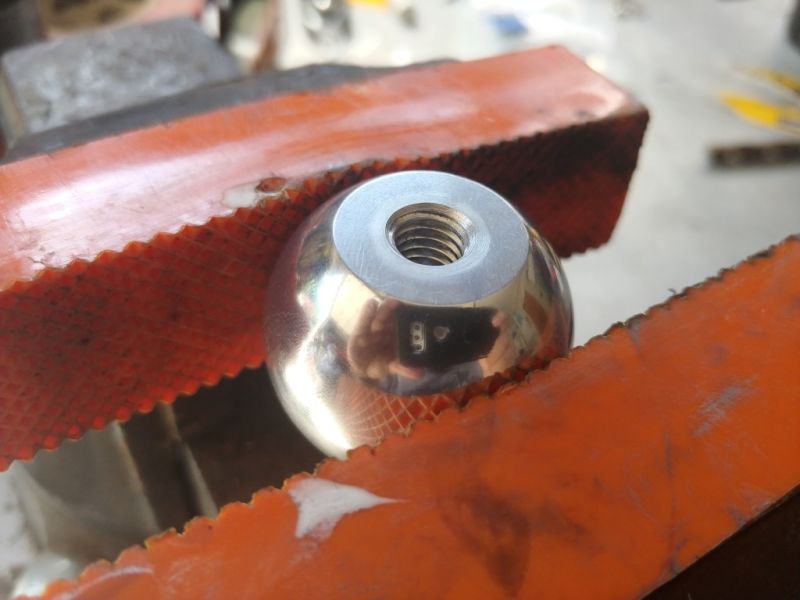 The aluminum ball knob in the vice I used.