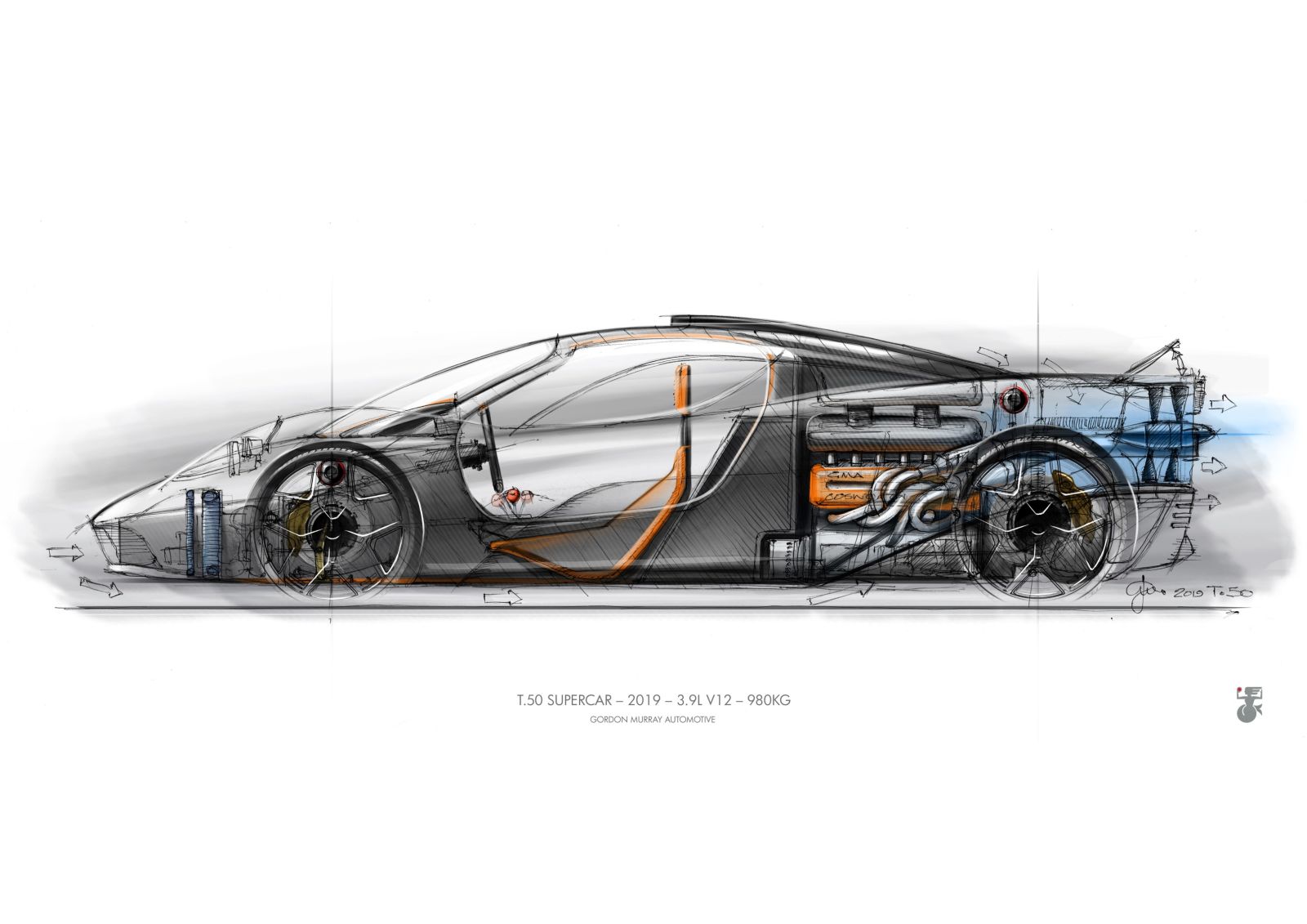 The Gordon Murray Design T.50 is the McLaren F1 2.0! Featuring a 4-Liter V12, a lightweight carbon chassis, and a fan system providing downforce, the T.50 is set to redefine with makes a supercar again.