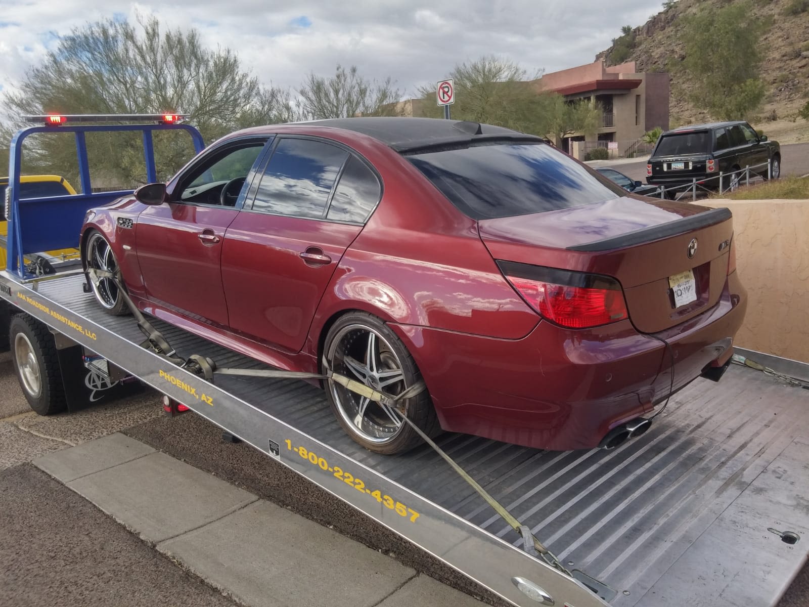 Like all good projects, this one arrived on a flatbed. The tow truck driver was not pleased with how low it was, and nearly refused to tow it.