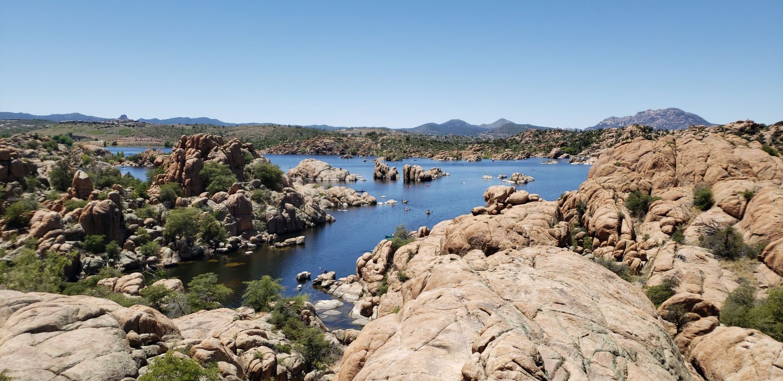 Watson Lake, the rocks sticking up out of the water are known as the granite dells