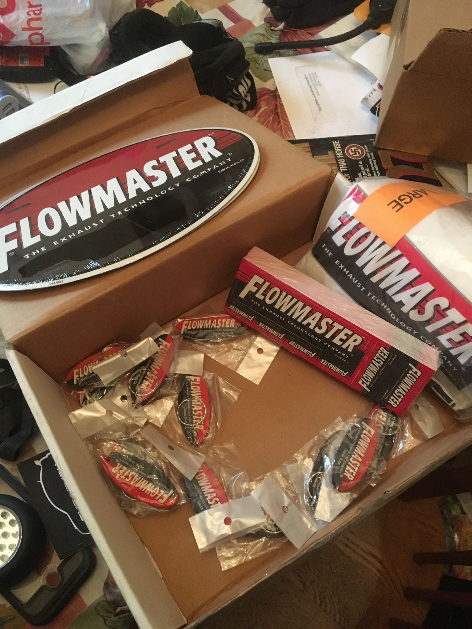 Illustration for article titled Anyone want some random Flowmaster crap?