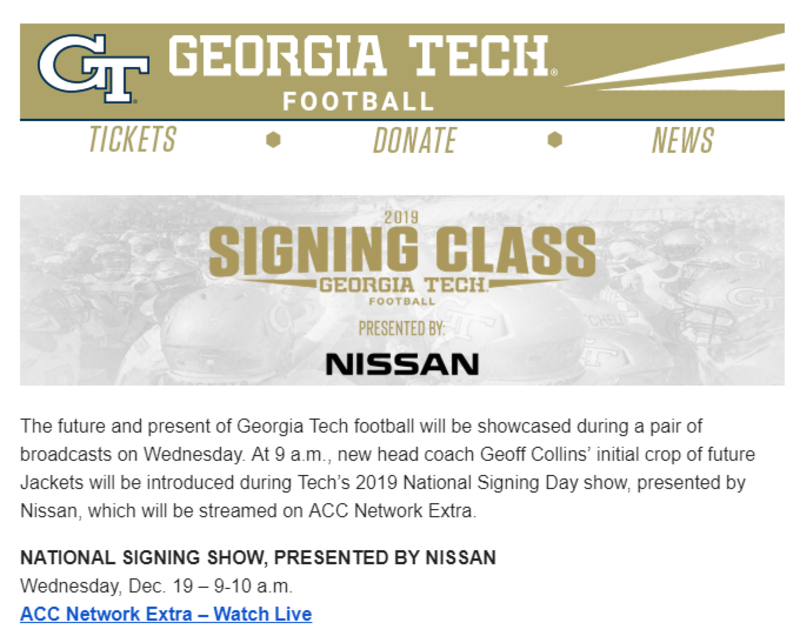 Illustration for article titled It appears Georgia Tech Athletics is sponsored by Nissan