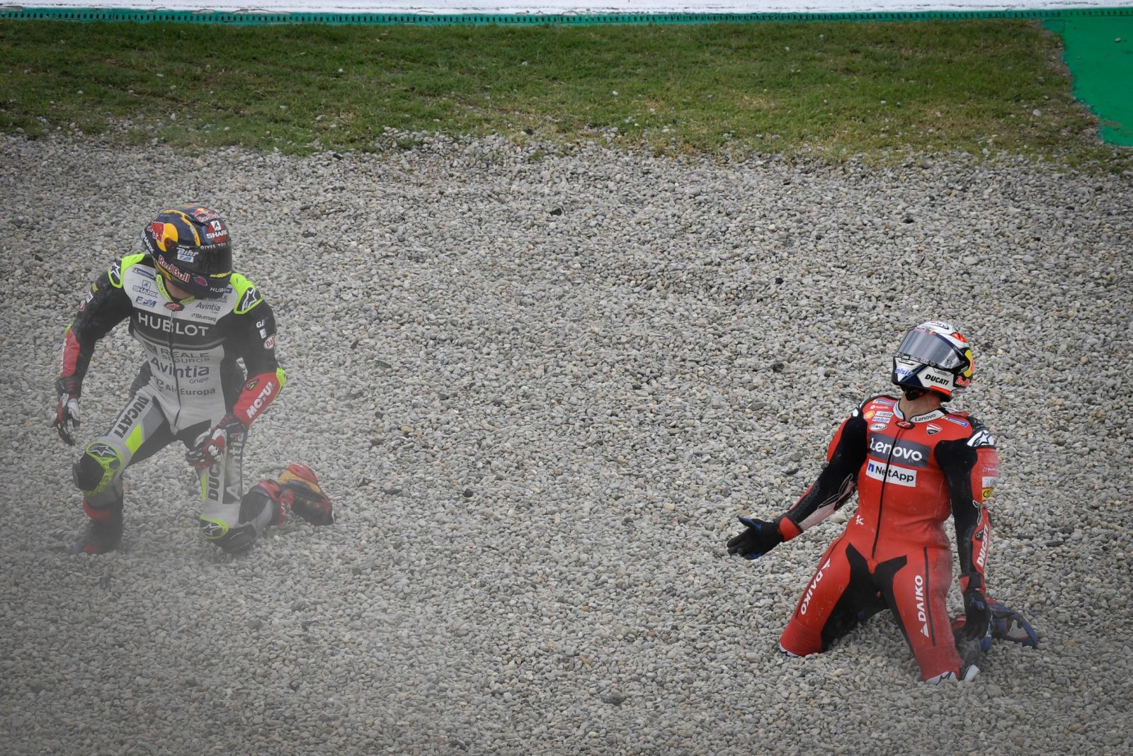 Ducatis down! Dovi and Zarco’s Catalunya Crash