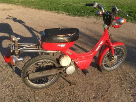 Red Suzuki FA50 Moped I’ve made an offer on.