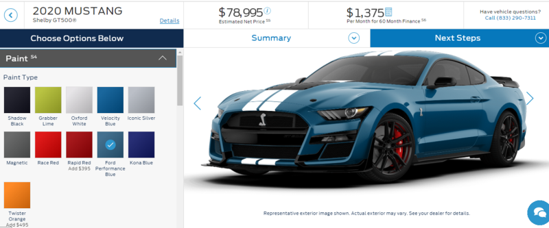Illustration for article titled GT500 Configurator Is Up