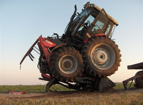 Dramatic Recreation Only (though this is a real thing that happened to a tractor once...)