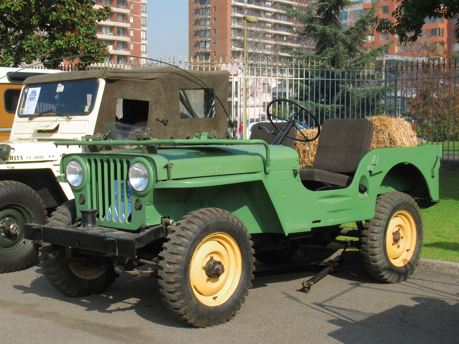 The Willys CJ-2A. 7 slots and a trapezoid grille shape that would survive until Daimler.
