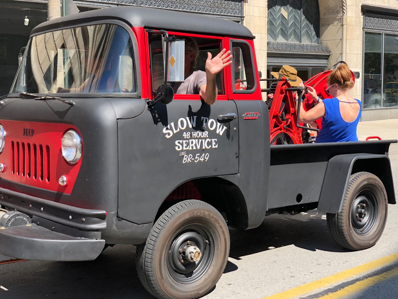 Taken at the 2018 Toledo Jeep Fest parade. The FC was being towed by a CJ-3A.