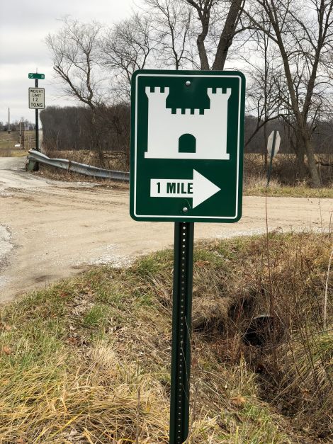 I noticed this sign after driving past whatever it’s indicating. I didn’t see anything unusual, so frankly I have no clue what this “castle” might be.