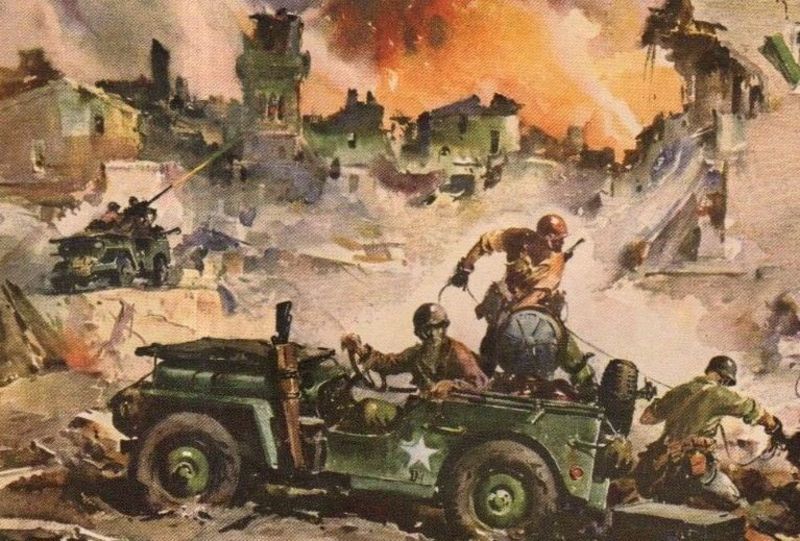 Cropped view of Sessions’ artwork for “Signal Corps Unit Beats Ring of Death”