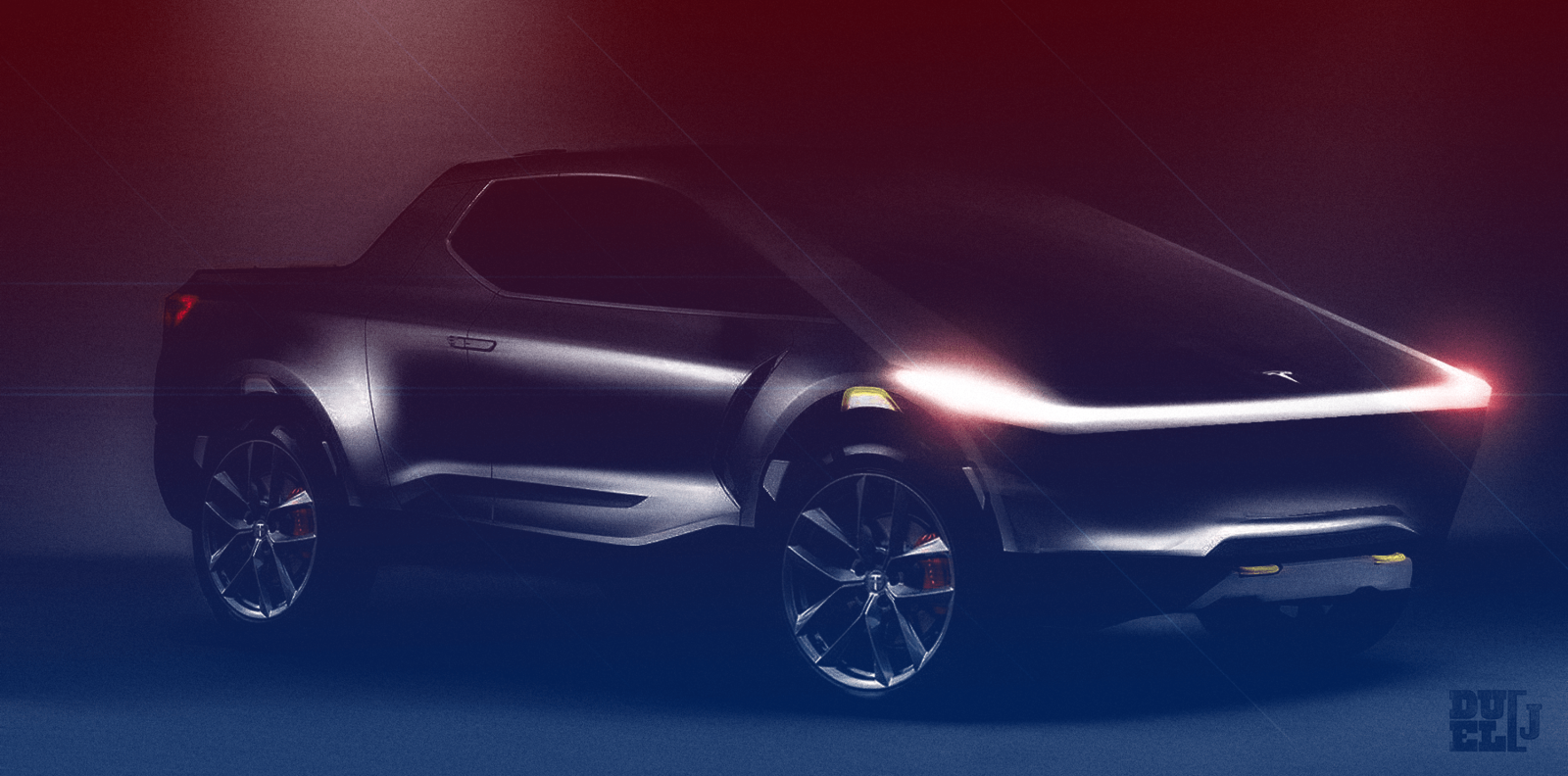 Illustration for article titled Behold... the WORST concept image of the upcoming Tesla pickup