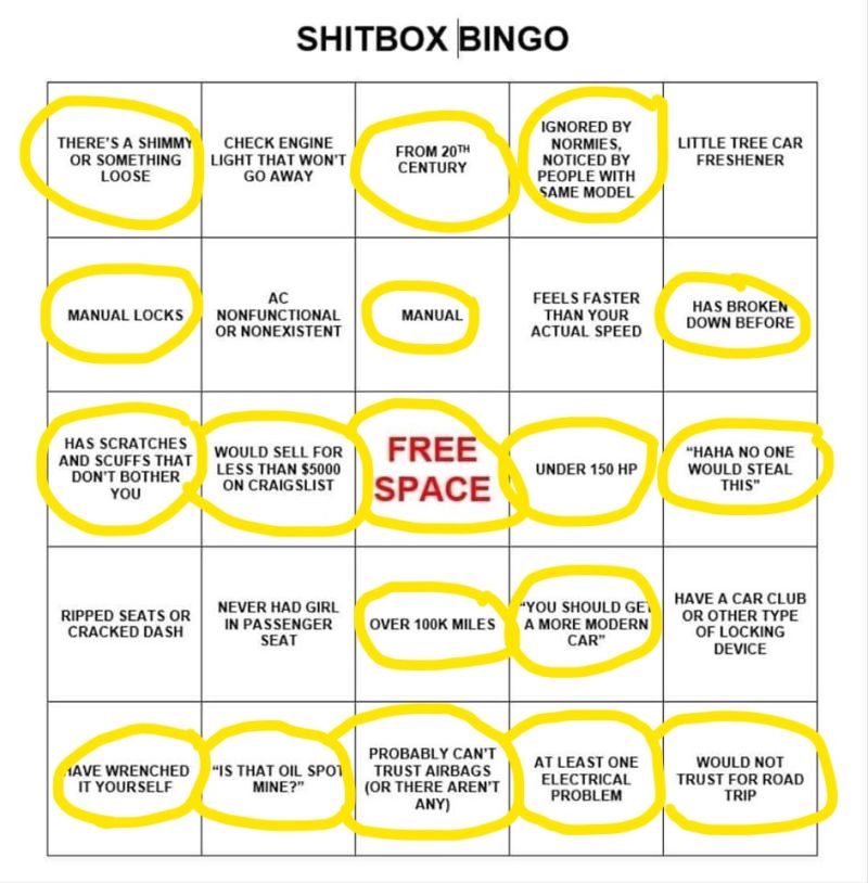 Illustration for article titled sh*tbox bingo