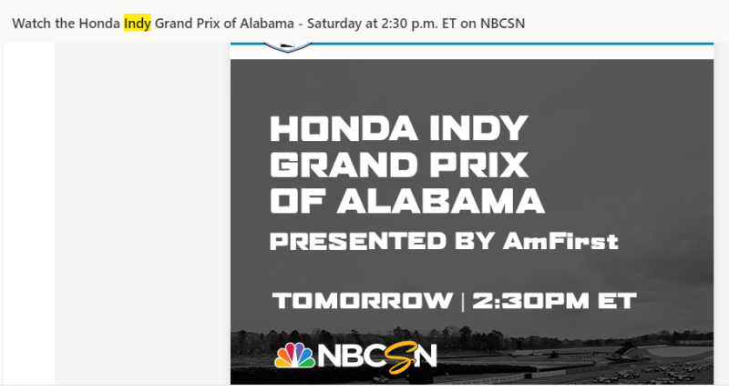 Illustration for article titled Indycar Alabama Live 2:30 EST