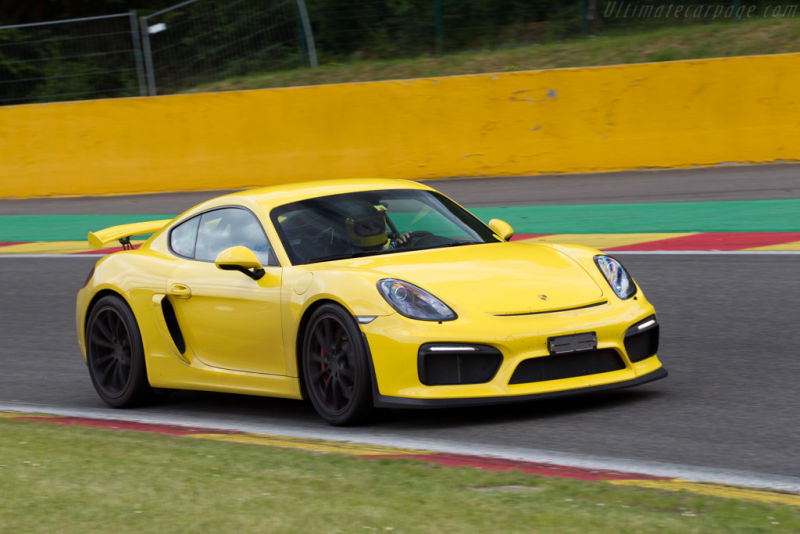 Porsche Cayman GT4 for the purpose of a track car, preferably in yellow.