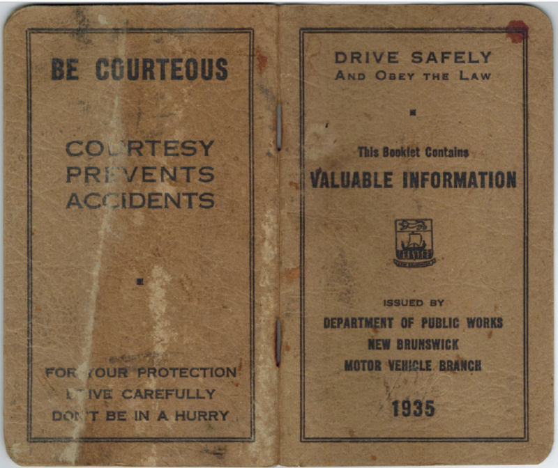 Illustration for article titled 1935 New Brunswick Drivers Handbook