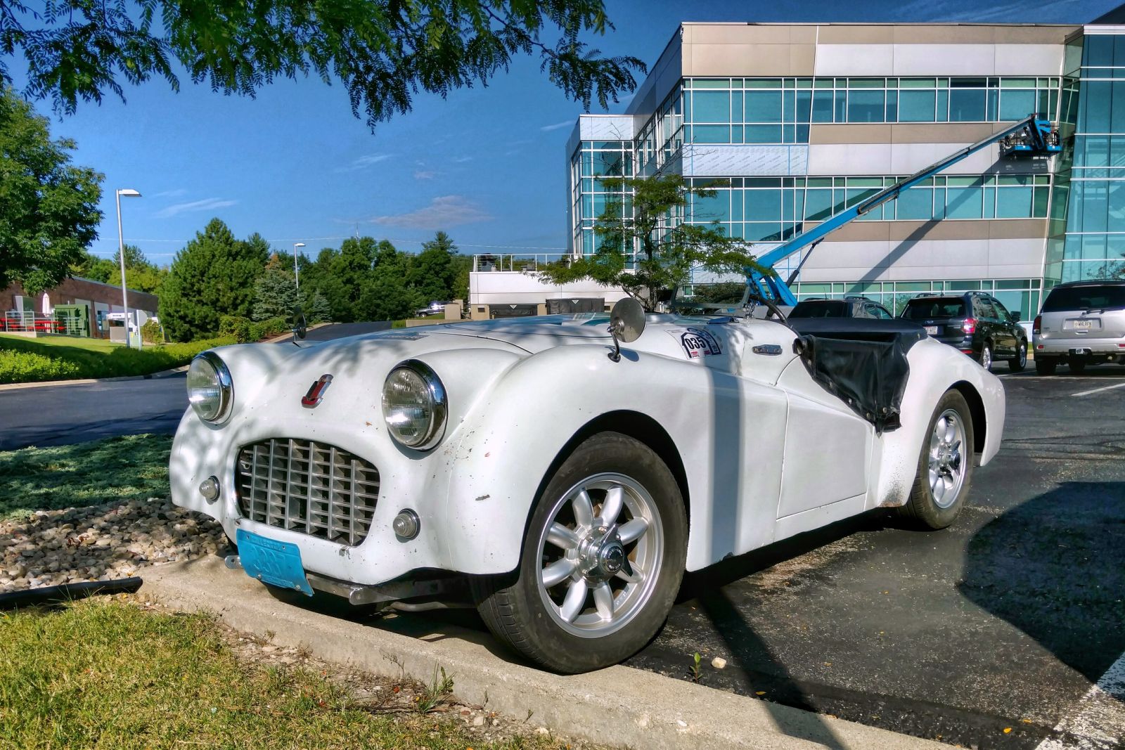 Illustration for article titled This is a Triumph TR3 at my office