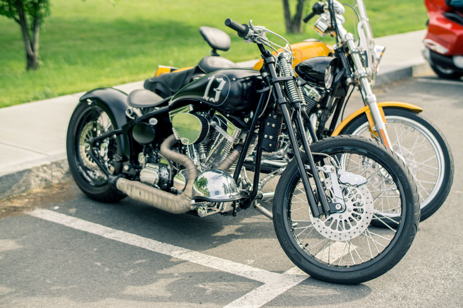 This bobber is both Harley-esque, custom, and cool. That doesn’t always happen