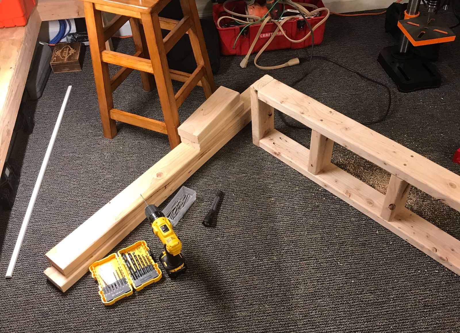 I forgot to take an initial pic, but in case you’re wondering it looked like a larger pile of wood before I built that first box