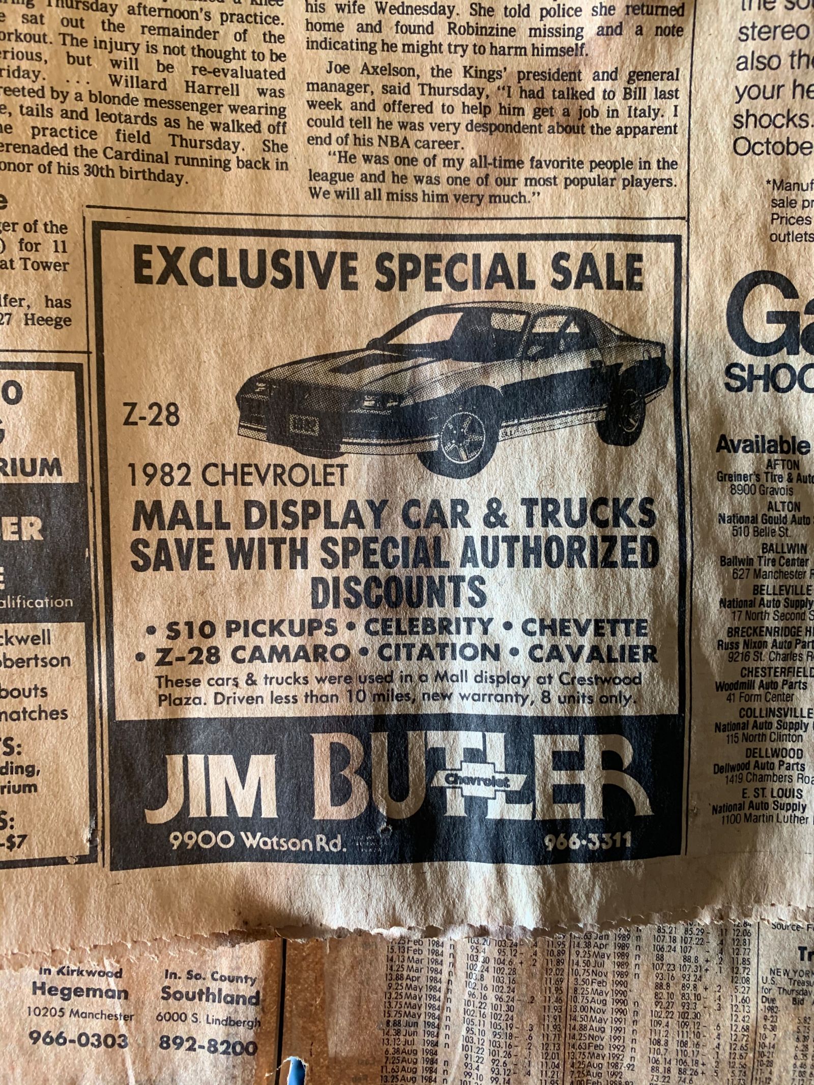 Illustration for article titled Found newspaper. 1982 car ads