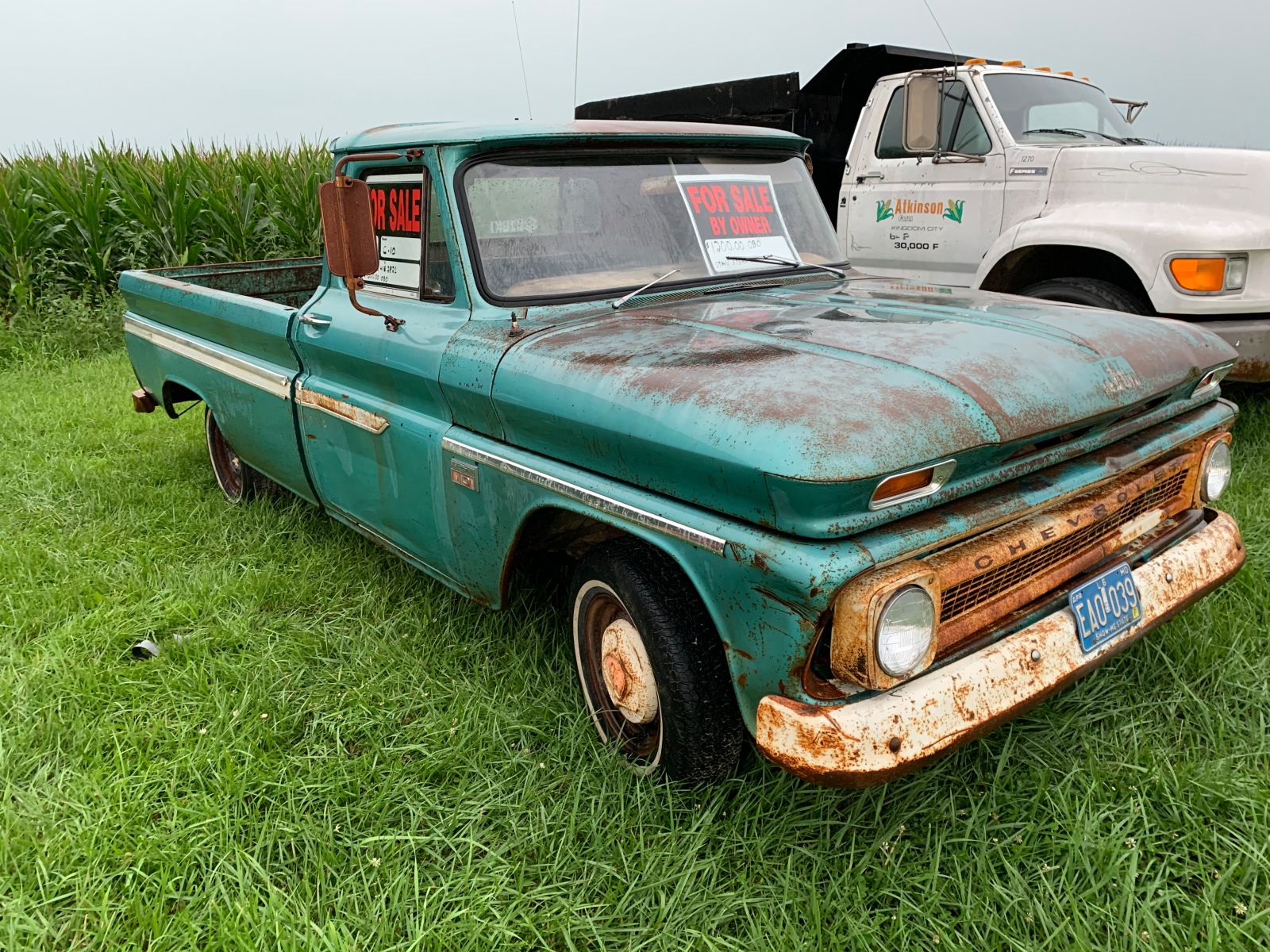 Illustration for article titled Barn Find the guy tells me. 66 C10 Longbed Also help guess years for other cars.