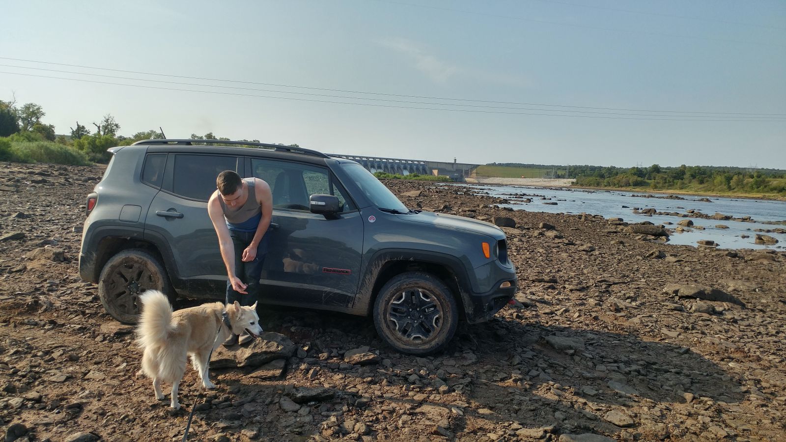 Dog A and George on his last off-roading adventure. Not pictured: Wagovan