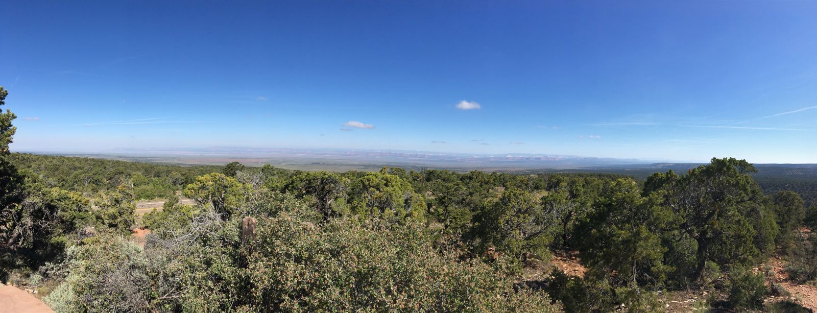Looking north toward Utah and the Kanab and Kaiparowits Plateaus in the distance from the lookout on US89A in Arizona.
