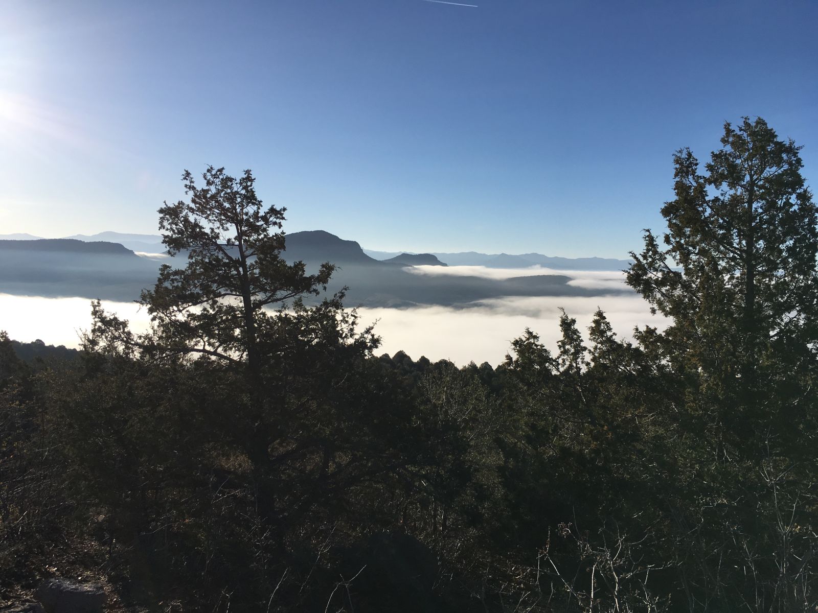 Viewpoint from the pass on Utah Hwy 20, looking east into the Panguitch Valley - is that fog?