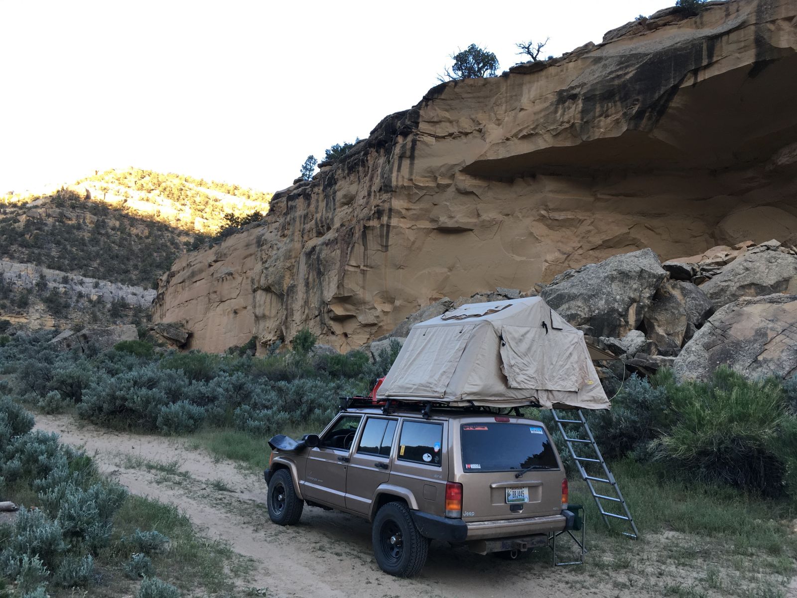 My surprisingly sublime campsite at first morning light.