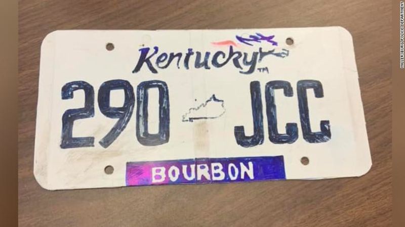 Illustration for article titled Kentucky driver failed to fool police with hand-drawn license plate