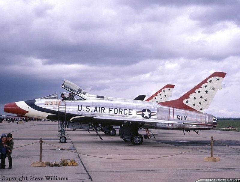 The NAA F-100 Super Sabre was flown from 1956 to 1968
