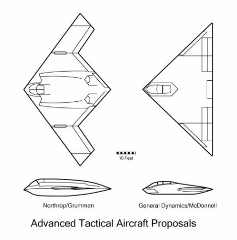 Line drawings of the two ATA proposals, circa 1984