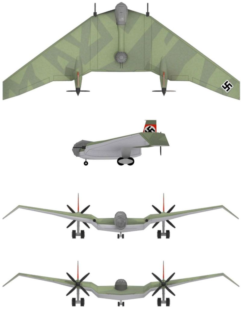 Orthographic illustration of the BV-38