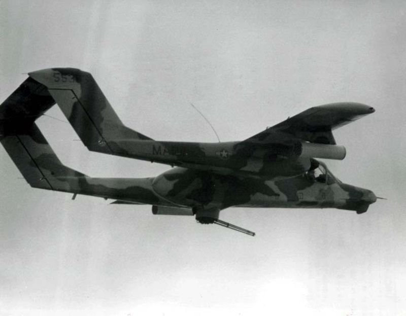 The second North American Rockwell YOV-10D Bronco in flight.