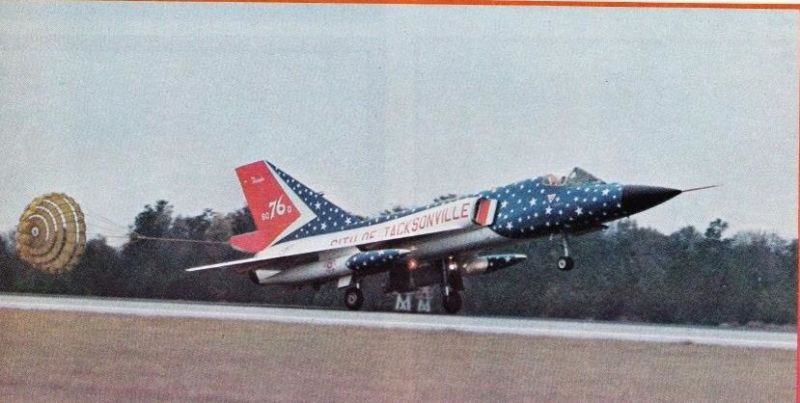 F-106A 58-0760 of Florida’s 159th F.I.S., 125th F.I.G., in a special SMAMA authorized 1776/1976 bicentennial paint scheme for the Nation’s Bicentennial in 1976.