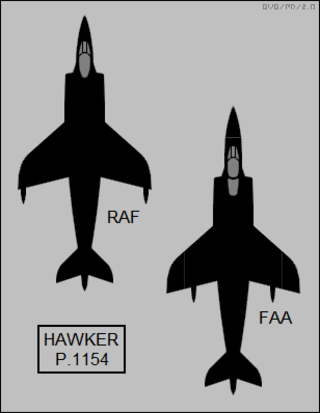 Silhouettes of the two Hawker Siddeley P.1154 variants