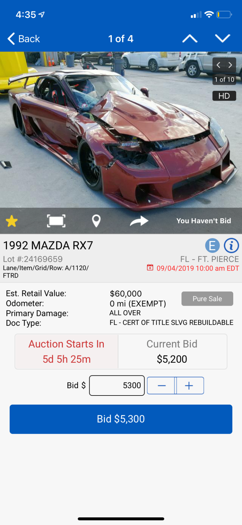Illustration for article titled HOLY SHIT THERE IS A VEILSIDE FORTUNE RX-7 FOR SALE ON COPART!!!