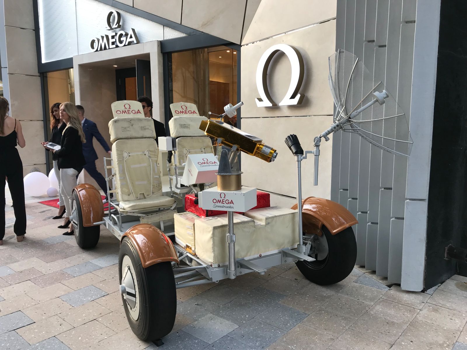 Omega “Moon Buggy” Outside of their boutique