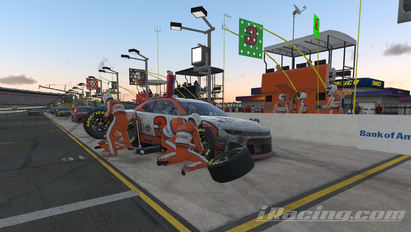 The Team Oppo crew is on point with another perfectly executed pit stop.
